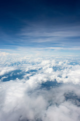 Cloudscape. Blue sky and white cloud. Sunny day. Cumulus cloud.
