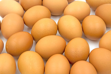 Eggs  on white background