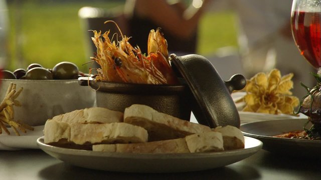 Footage Of Romantic Couple Alfresco Fine Dining Meal Outdoors Amongst Vineyards In Winery With Wine On Table, Seafood Menu With Vine Views. Australian Tourism In Barossa, Clare, Hunter, Yarra, Valley