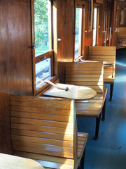 Obraz na płótnie Canvas interior of luxury old train carriage