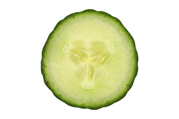 Fresh cucumber slice isolated