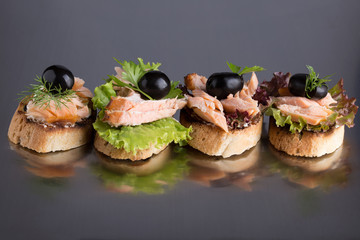Bruschetta with salmon