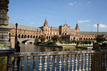Vue générale de la place d'Espagne à Séville