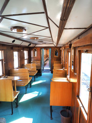 interior of luxury old train carriage - 91754146