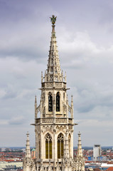 Fototapeta na wymiar Top of Munich city hall bell tower - Germany