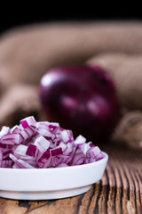 Portion of diced Red Onions
