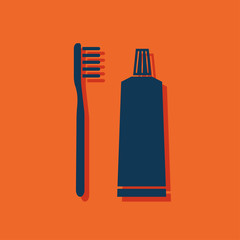 Toothbrush and toothpaste icon