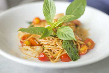 spaghetti spicy seafood