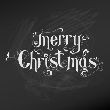 Retro Christmas Card - Christmas Lettering on a Chalkboard