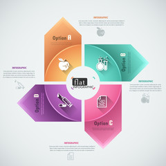 Flat infographics options banner