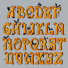 Spooky Halloween Font Capital Letters