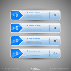 Vector tabs as design elements for business layouts.