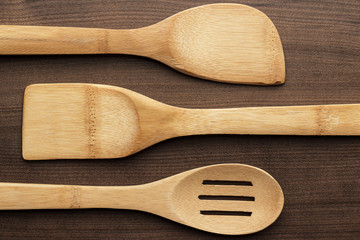 wooden spoons on the table