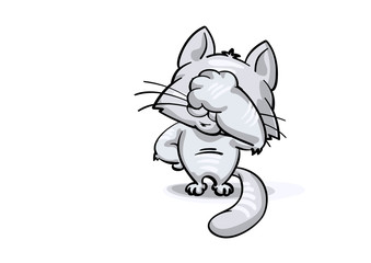 Кот Facepalm закрывается одной лапой