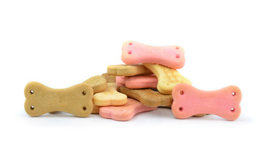 Dog treats isolated on white background