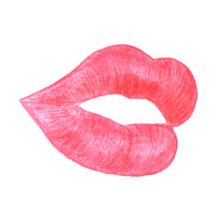 Watercolor lips. 