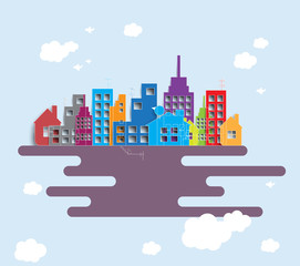 Building and real estate city illustration. Abstract background