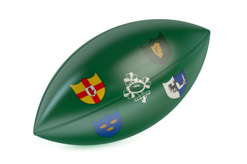 Rugby Ball with flag of Ireland