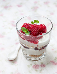cheesecake with raspberries