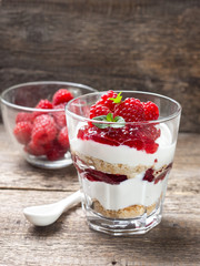 cheesecake with raspberries