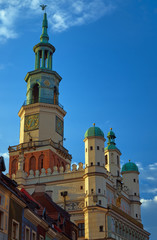 Fototapeta na wymiar The tower of the Renaissance town hall in Poznan, Poland .