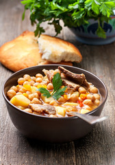soup with chickpeas and lamb