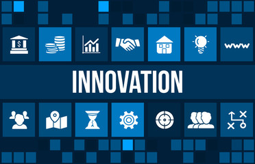 Innovation concept image with business icons and copyspace