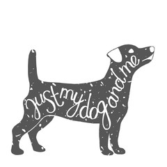 Typographic dog pet label.