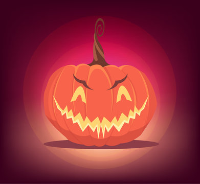 Halloween pumpkin. Vector flat illustration