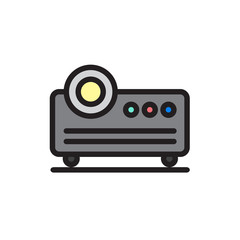 Projector icon in modern and cartoon style