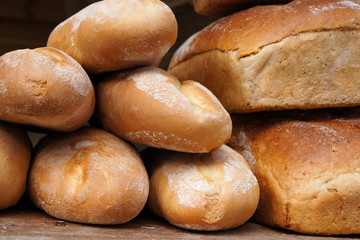 Traditional baked white bread.
