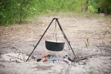 cooking on a fire