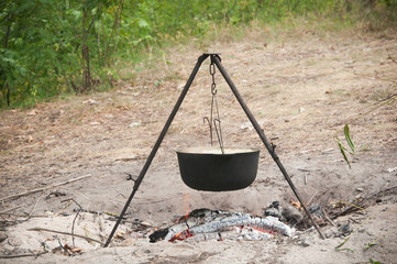 cooking on a fire