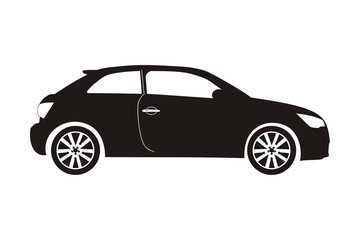 Obraz na płótnie Canvas icon car hatchback black on the white background