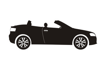 icon car cabriolet black on the white background