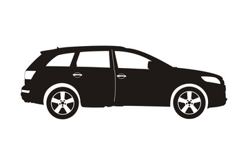 Obraz premium icon car crossover black on the white background