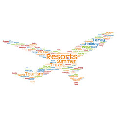 Obraz premium Vector conceptual travel or tourism plane word cloud
