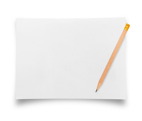 Empty Vintage old paper with pencil