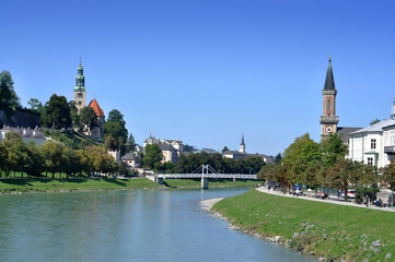 Fototapeta premium One of the main views of old town in Salzburg - Austria