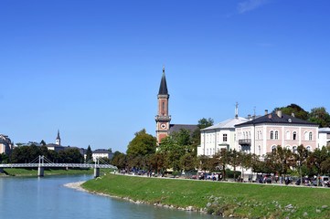 One of the main views of old town in Salzburg - Austria