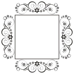 Square Vintage Frame Vector. frames and vignette for design template. Elements in Victorian style. Ornate decor for invitations, greeting cards, certificate, thank you message.