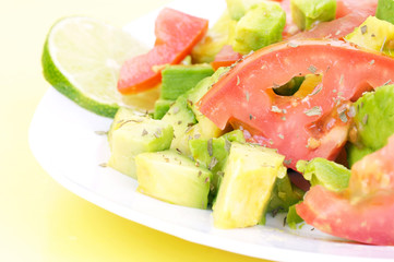 Closeup cutted avocado 