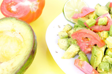 Closeup cutted avocado 