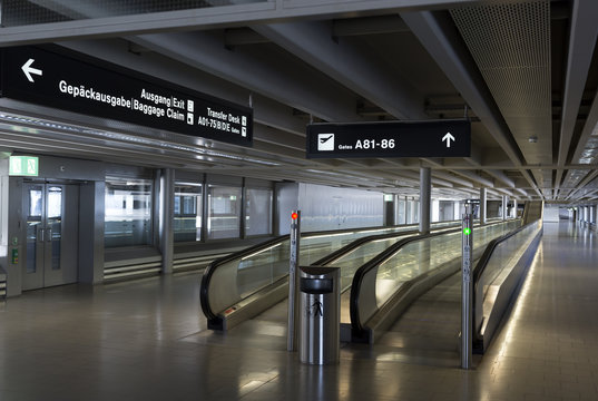An entrance hall on an airport
