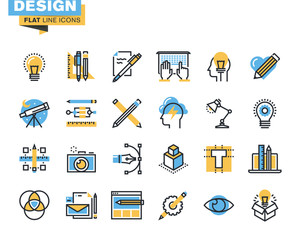 Trendy flat line icon pack. Icons for graphic design, web design , photography, industrial design, branding, corporate identity, stationary, product design, for websites and mobile websites and apps. 