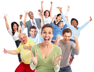 Obraz premium Happy people crowd.