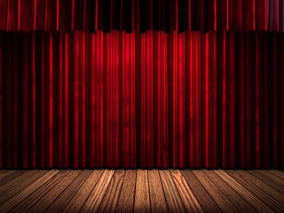 red curtain stage