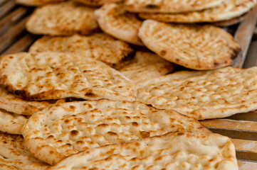 Lahmacun bread a type of pizza made in Turkey.