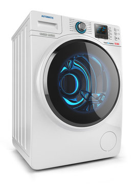Washing machine isolated on white background 3d