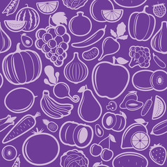 Fruits and Vegetables Seamless Pattern